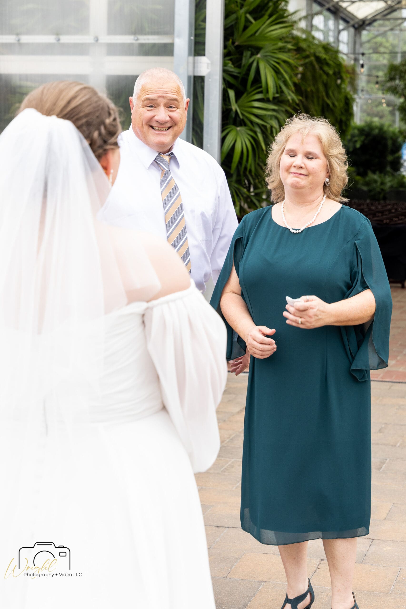 A tearful hug between Emily and her mom before the ceremony