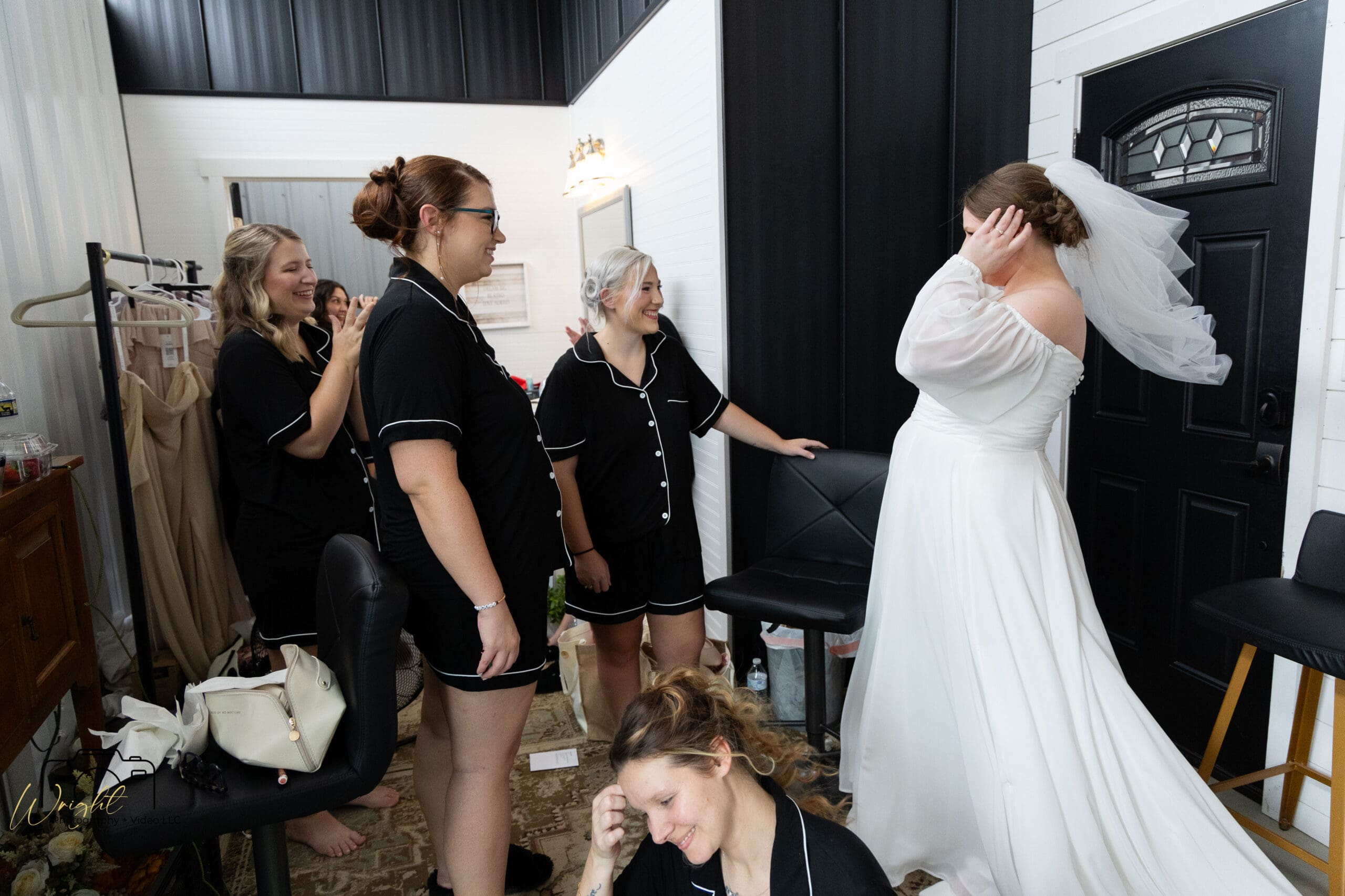 Emily getting her hair and makeup done