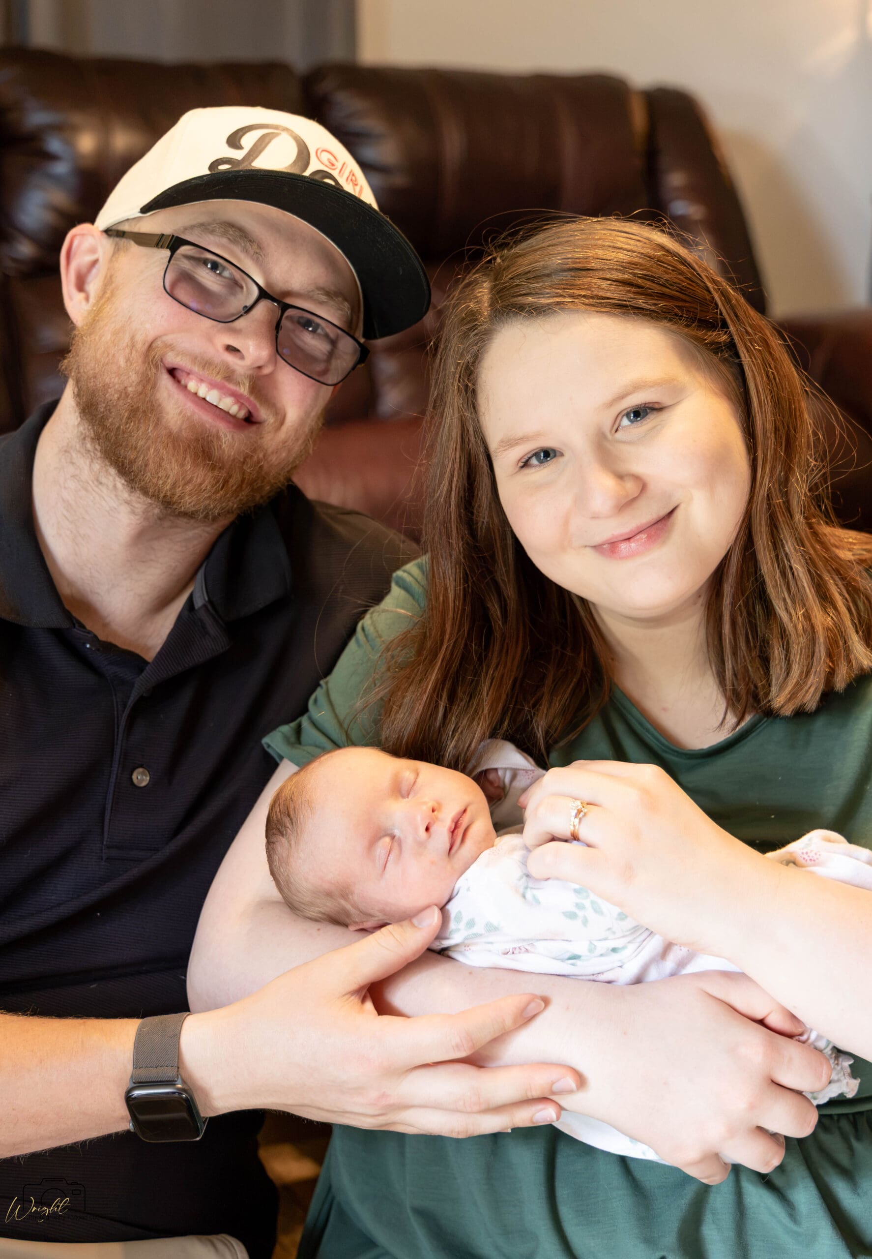 Gage, Emily, and newborn Amelia