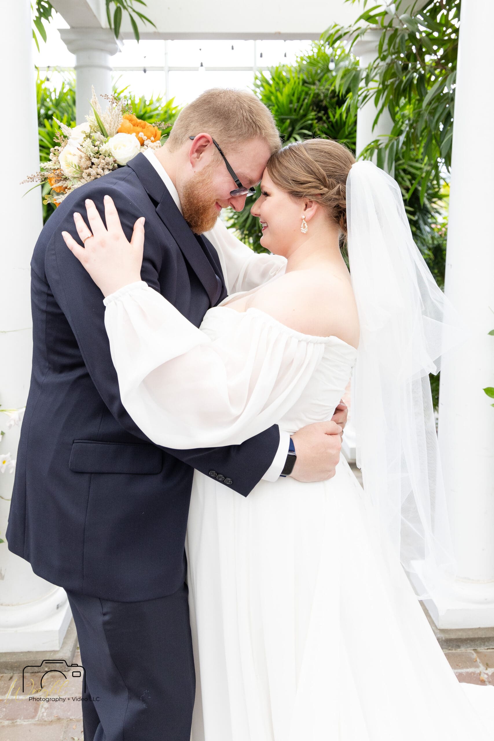 Gage and Emily embracing after the first look